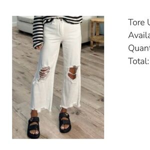 Talulah cropped white jean